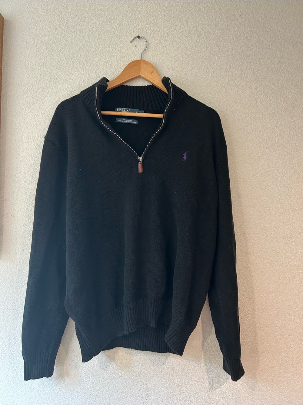 Ralph Lauren Black Knitted Half-Zip Sweater